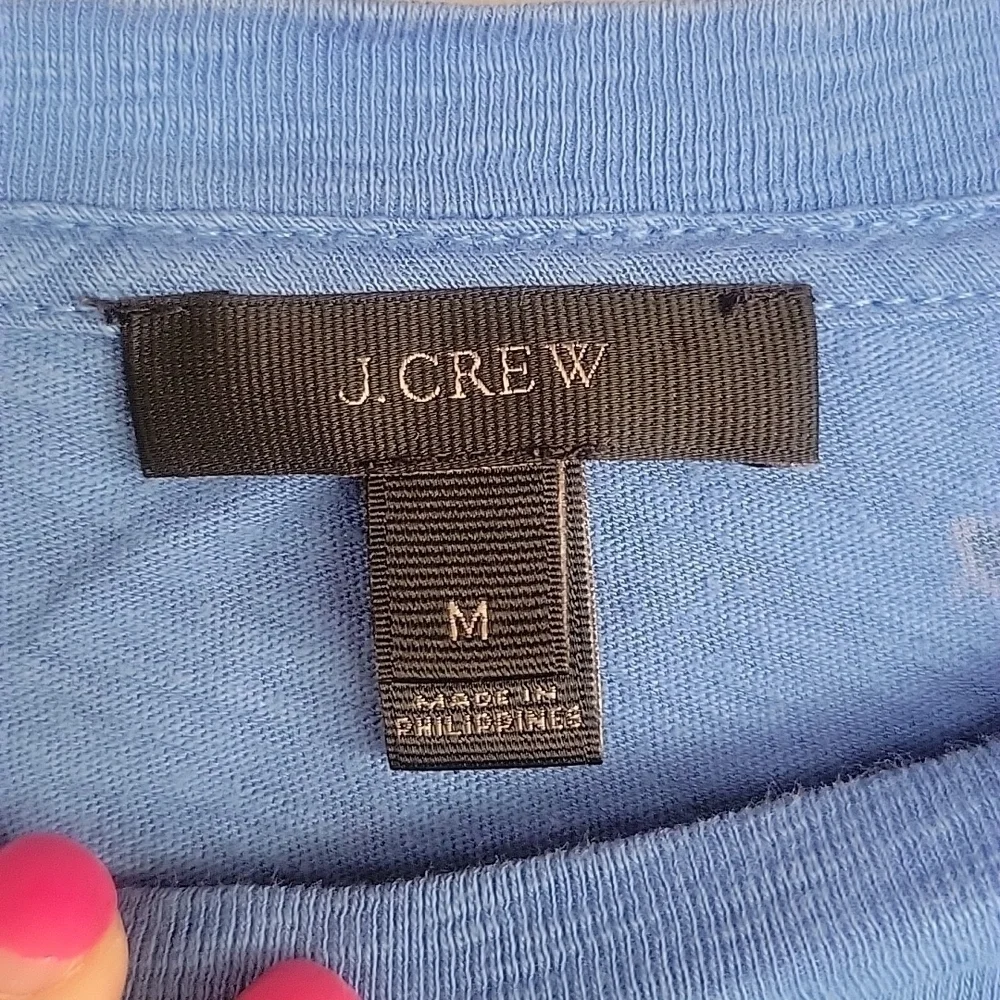 J. Crew Blue Short Sleeve Beach Day Tee Size Medium